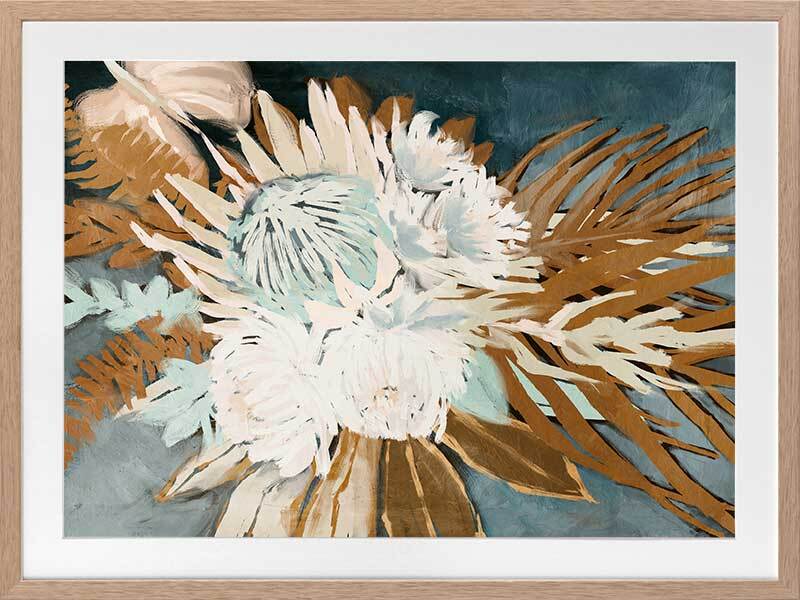 Muted Protea Plant Framed Art Print