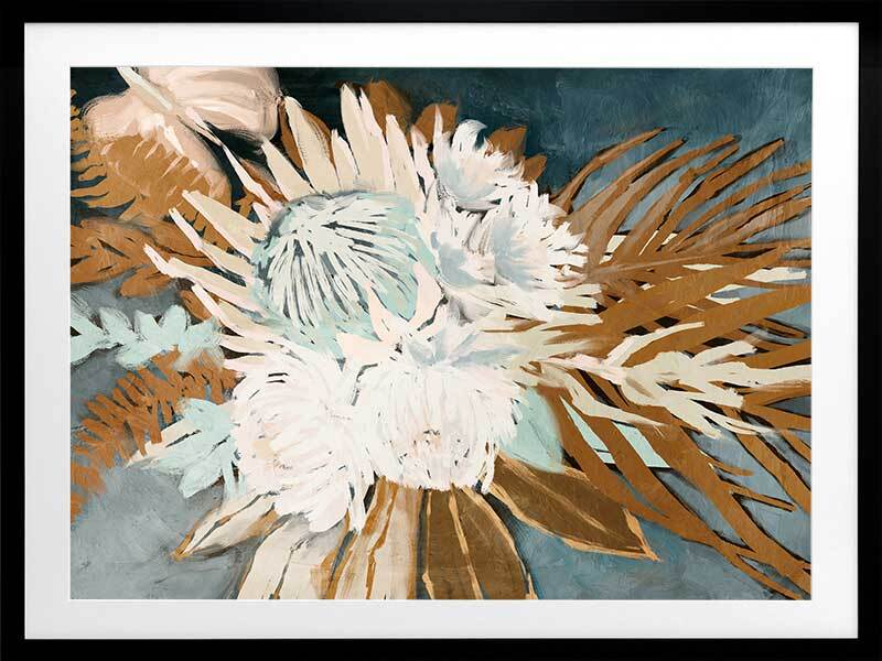 Muted Protea Plant Framed Art Print