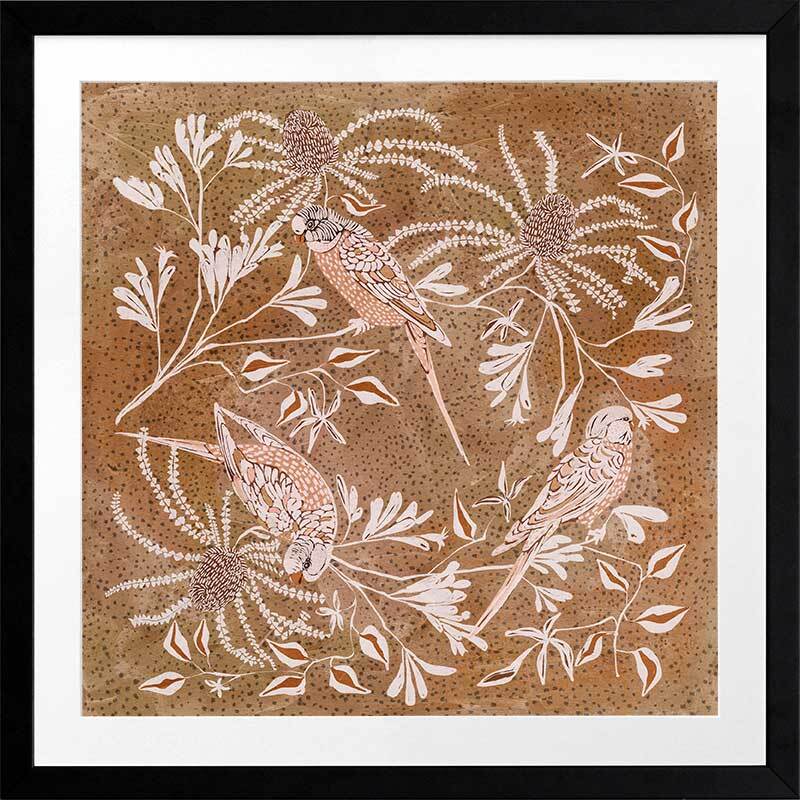 Fluttering in Florals Framed Art Print