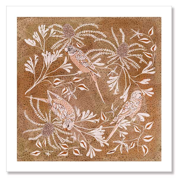 Fluttering in Florals Unframed Art Print