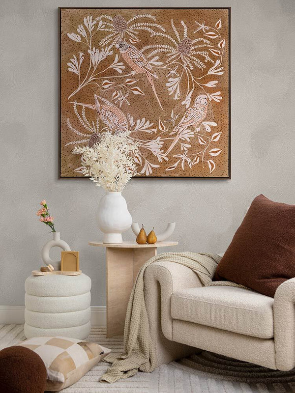 Fluttering in Florals Canvas Art Print | Lifestyle