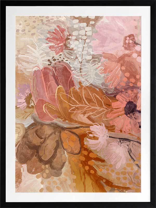 Garden Reverie Pink Framed Art Print