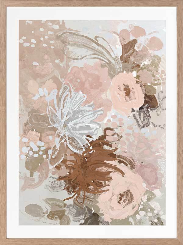 Blush Blossom Delight Framed Art Print