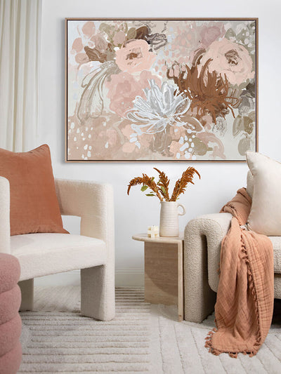 Blush Blossom Delight Canvas Art Print | Lifestyle