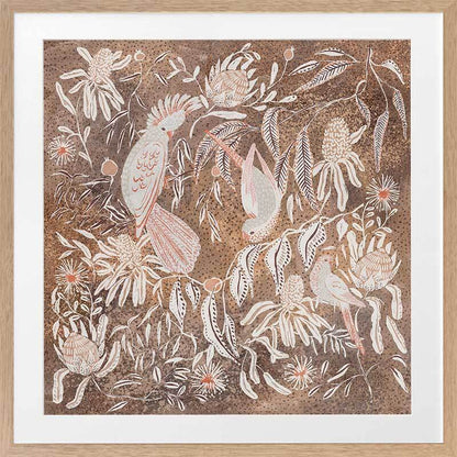 Plumage, Petals & Playfulness Framed Art Print