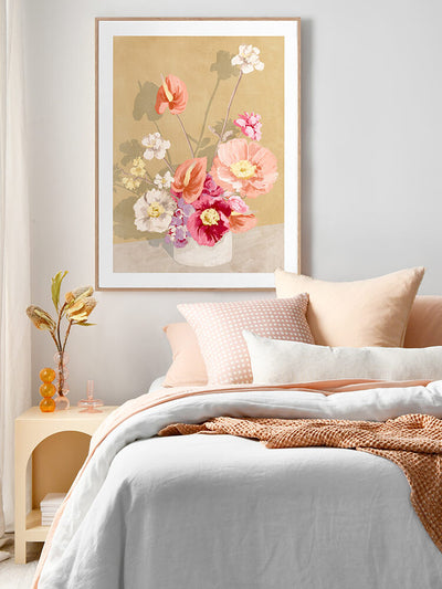 Bouquet in Sunrise Framed Art Print | Lifestyle