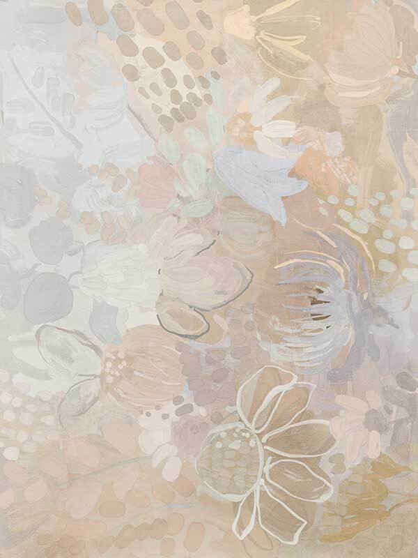 Floral Medley Light Pastel Canvas Art Print