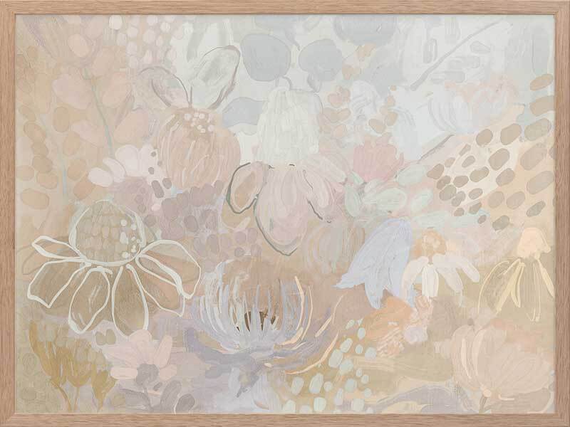 Floral Medley Light Pastel Framed Art Print