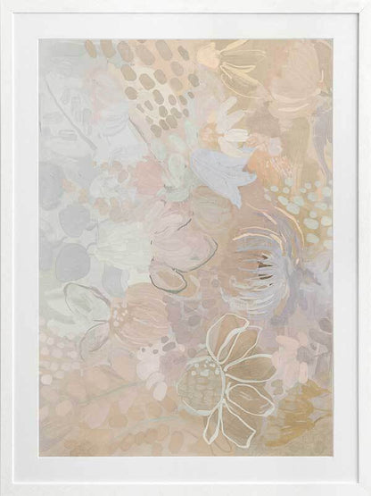 Floral Medley Light Pastel Framed Art Print