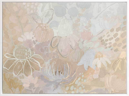 Floral Medley Light Pastel Canvas Art Print