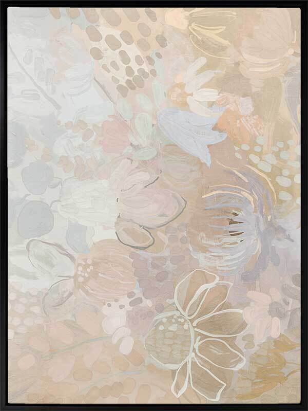 Floral Medley Light Pastel Canvas Art Print