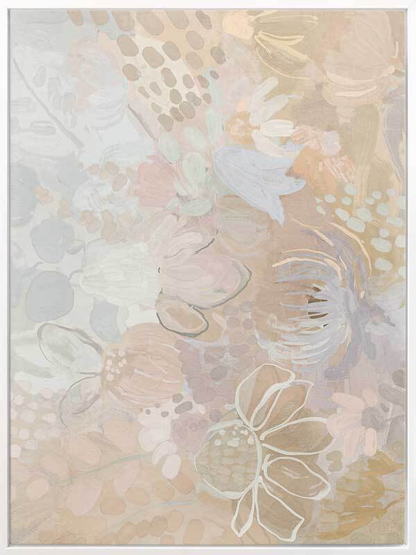 Floral Medley Light Pastel Canvas Art Print