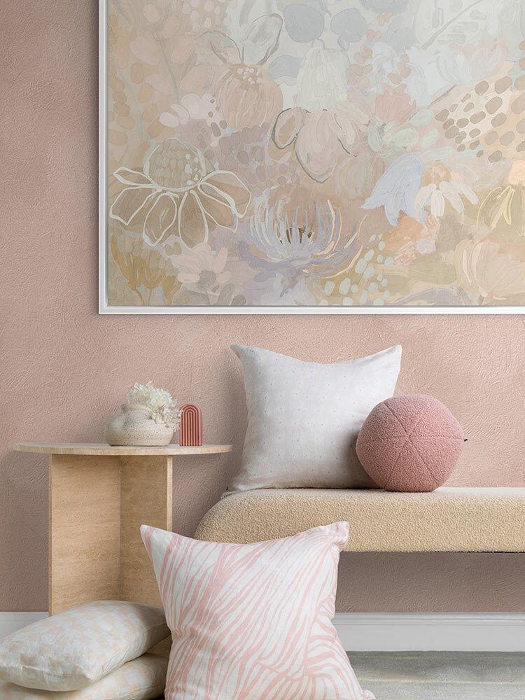 Floral Medley Light Pastel Canvas Art Print | Lifestyle