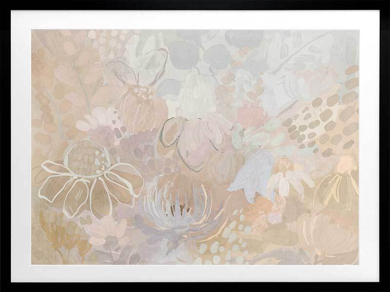 Floral Medley Light Pastel Framed Art Print