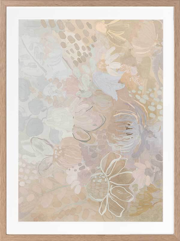 Floral Medley Light Pastel Framed Art Print