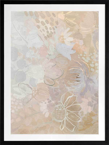 Floral Medley Light Pastel Framed Art Print