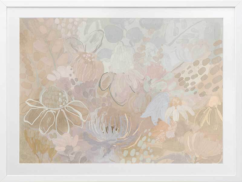 Floral Medley Light Pastel Framed Art Print