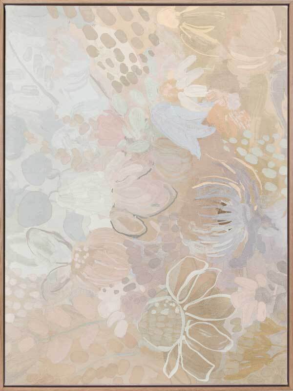 Floral Medley Light Pastel Canvas Art Print