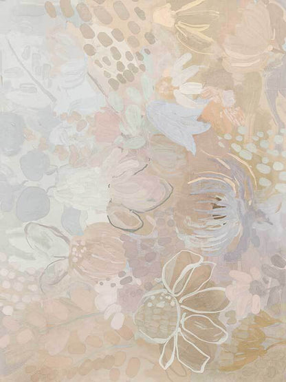 Floral Medley Light Pastel Canvas Art Print