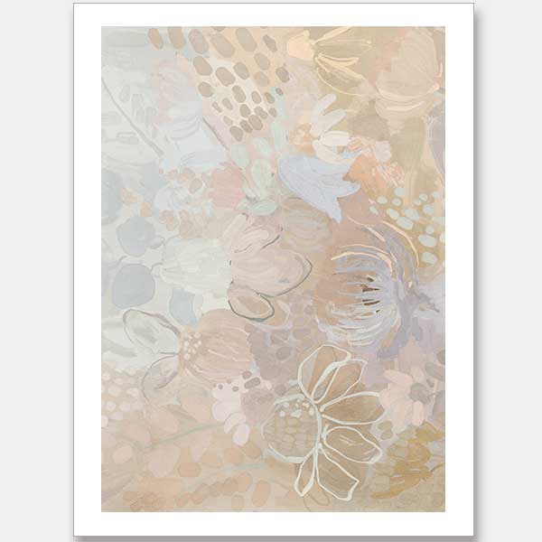 Floral Medley Light Pastel Unframed Art Print