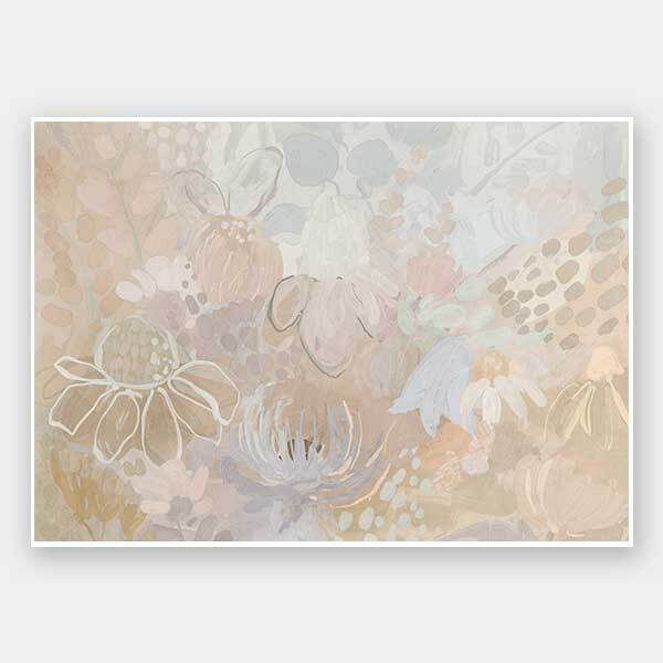 Floral Medley Light Pastel Unframed Art Print