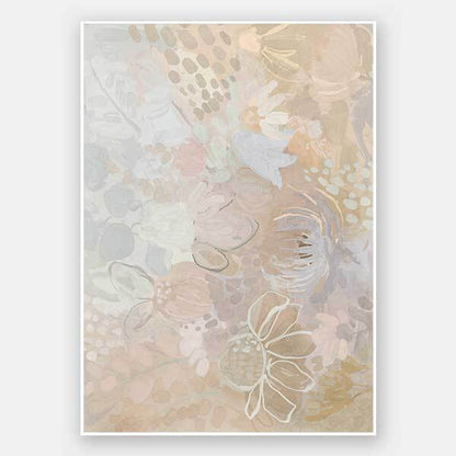 Floral Medley Light Pastel Unframed Art Print