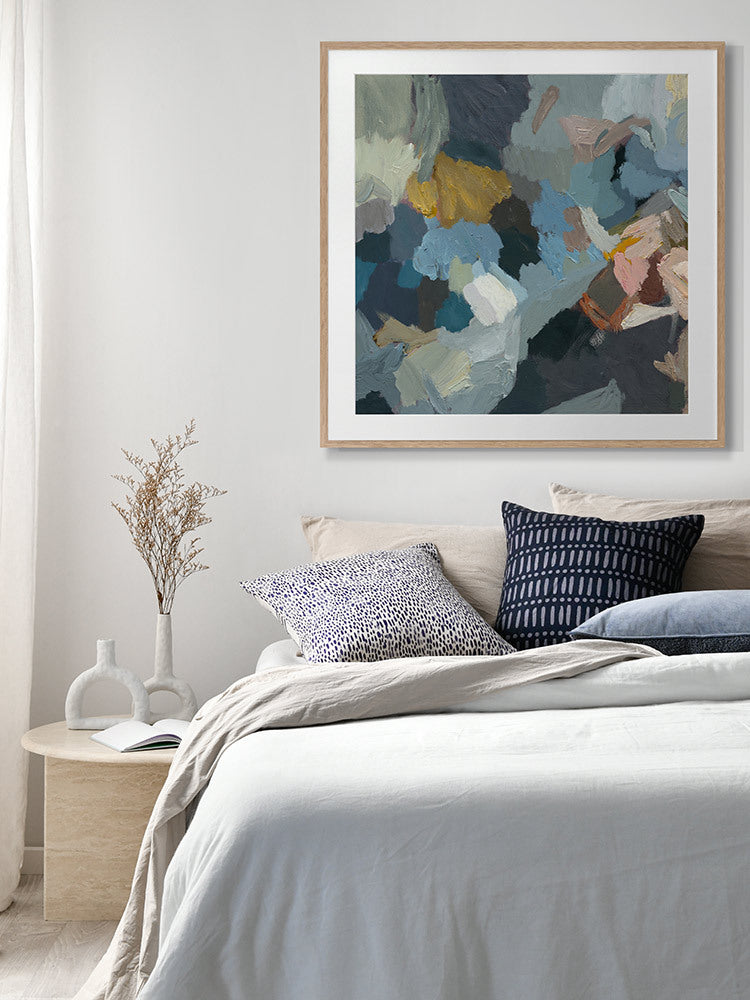 Warm Blues Framed Art Print | Lifestyle