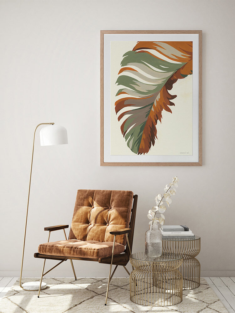 Retro Big Leaf I Framed Art Print