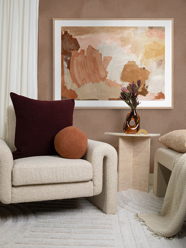 Neutral Mosaic Framed Art Print | Lifestyle