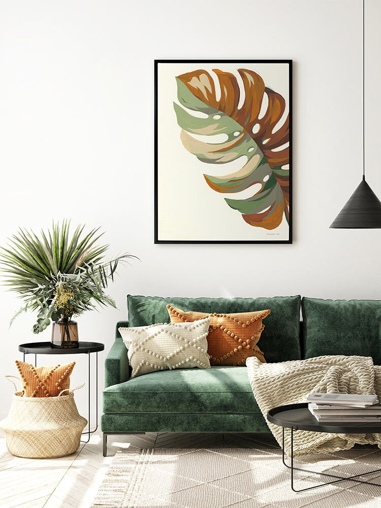 Retro Big Leaf II Canvas Art Print | Lifestyle