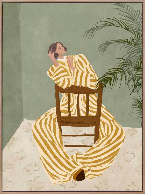 Thessy - Oak Box Frame Canvas - 90x120 - Portrait - LS