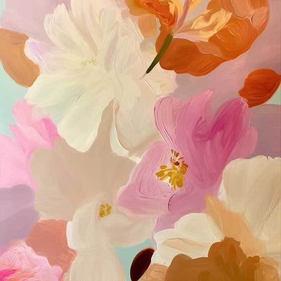 Blushing Hibiscus - Stretched Canvas - 120x120 - Sale