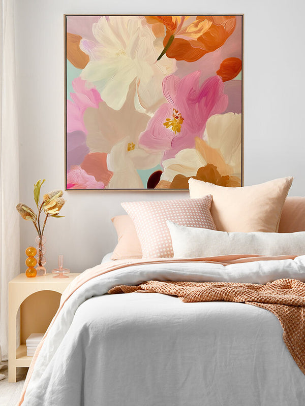 Blushing Hibiscus Canvas Art Print | Lifestyle