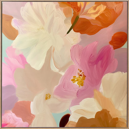 Blushing Hibiscus Canvas Art Print