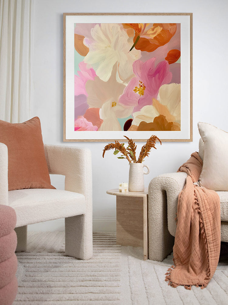 Blushing Hibiscus Framed Art Print | Lifestyle