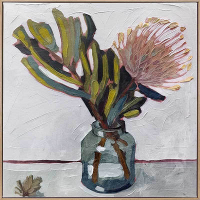 An Australian Bouquet I - Oak Box Frame Canvas - 90x90 - Sale