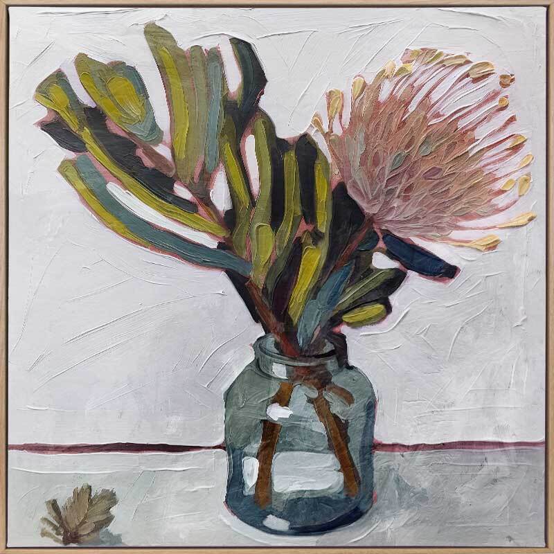 An Australian Bouquet I - Oak Box Frame Canvas - 90x90 - Sale