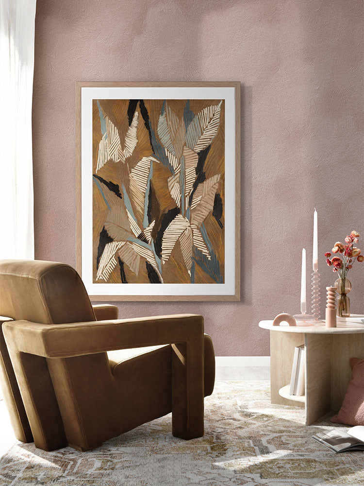 Geometric Gum Leaves I Framed Art Print