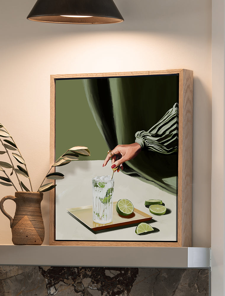 Mojito - Oak Box Frame Canvas - 22.5x30 - Portrait