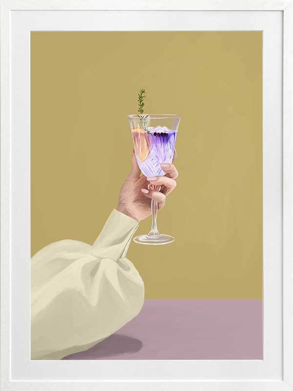 Purple Ink Gin Framed Art Print