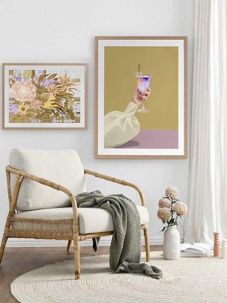 Purple Ink Gin Framed Art Print | Lifestyle