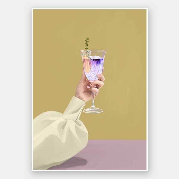 Purple Ink Gin Unframed Art Print