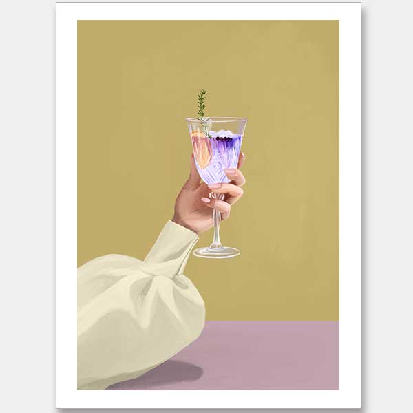 Purple Ink Gin Unframed Art Print