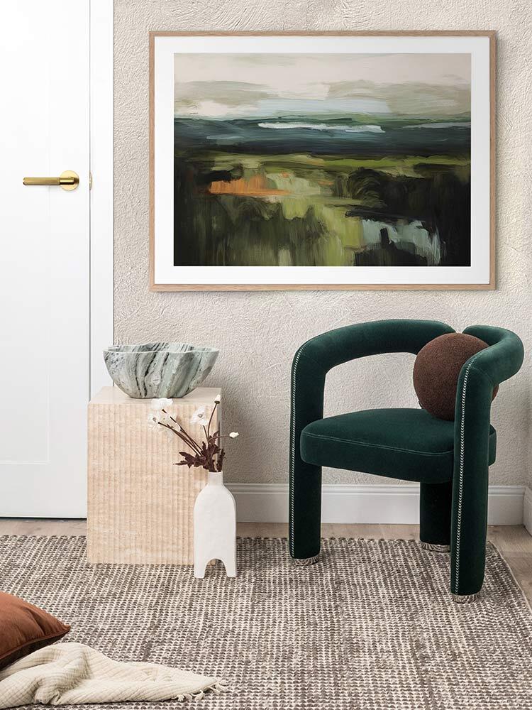 Emerald Echoes Framed Art Print | Lifestyle