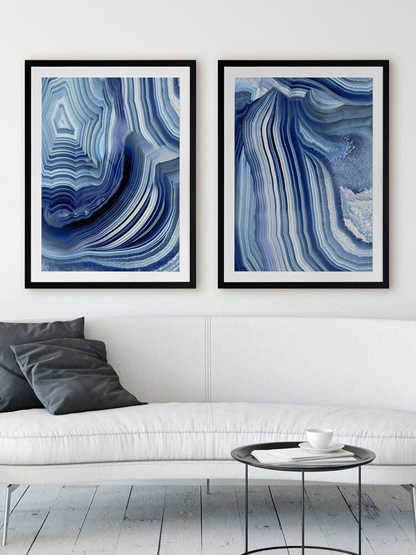 Agate Indigo II Framed Art Print | Lifestyle