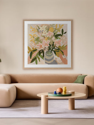 Sunlit Bouquet Framed Art Print | Lifestyle