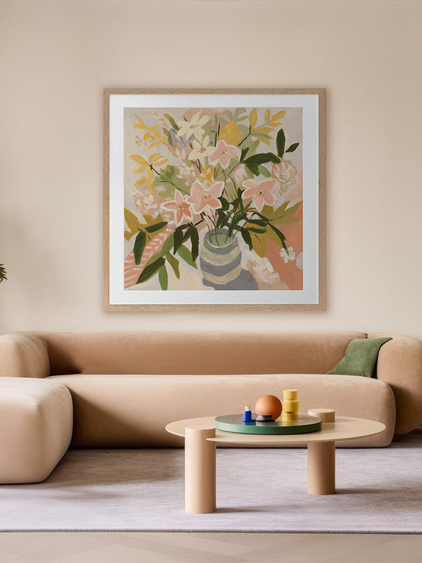 Sunlit Bouquet Framed Art Print | Lifestyle