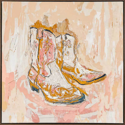 Cowboy Boots at Sunset Canvas Art Print