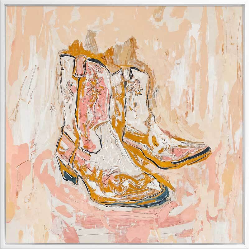 Cowboy Boots at Sunset Canvas Art Print