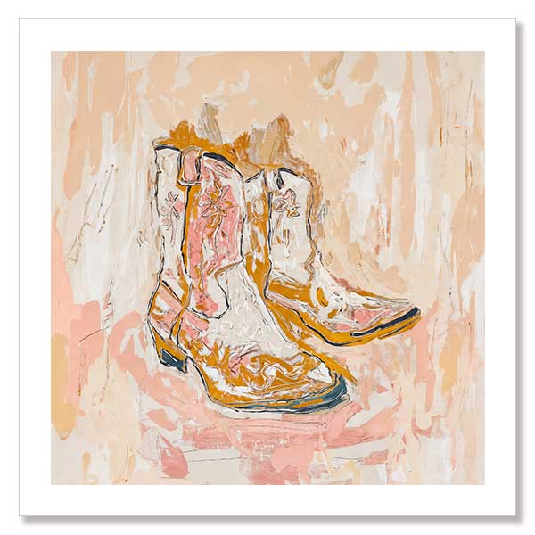 Cowboy Boots at Sunset Unframed Art Print